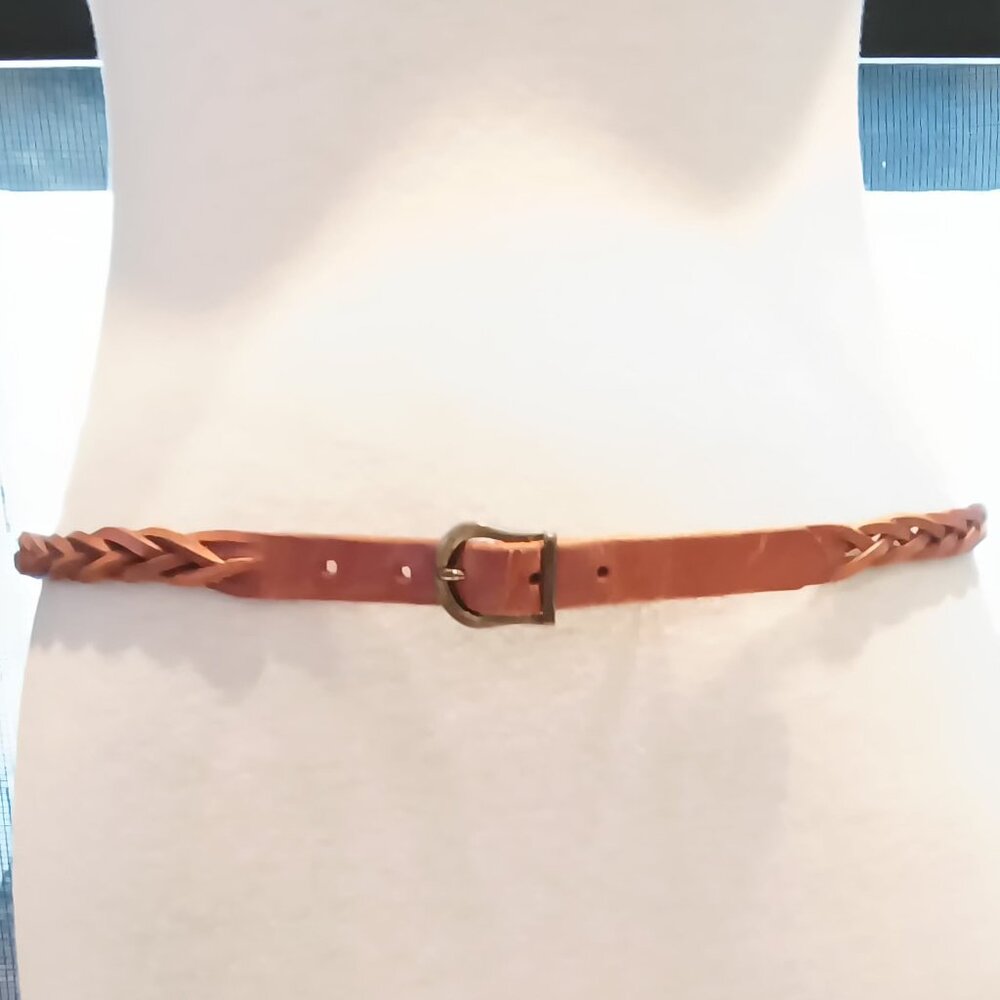 Womens Adorable Vintage Genuine Leather Braided Belt 🌼